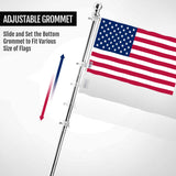 1 x RAW Customer Returns ANLEY 6 FT Flagpole Stainless Steel Wall Mounted Flagpole with Tangle-Free Rotating Rings - Adjustable Length Heavy Duty Flagpole for Home, Yard and Commercial 1 Inch Diameter  - RRP €27.95