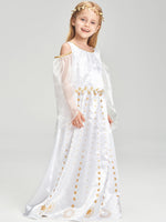 3 x Brand New IKALI Girls Goddess Costume, Children s Christmas Angel Costume, Angel Costume, Medieval Dress with Leaf Wreath for Carnival Party Gift, World Book Day, 3-4 Years - RRP €63.18