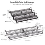 1 x RAW Customer Returns Housolution Spice Organizer Cabinet made of metal, 2 pieces expandable spice rack kitchen cabinet organizer with 3 levels, spice ladder cabinet organizer for kitchen, black - RRP €23.64