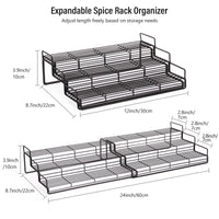 1 x RAW Customer Returns Housolution Spice Organizer Cabinet made of metal, 2 pieces expandable spice rack kitchen cabinet organizer with 3 levels, spice ladder cabinet organizer for kitchen, black - RRP €23.72