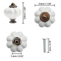 1 x RAW Customer Returns Kurtzy Ceramic Handles Furniture White and Bronze Furniture Knobs Vintage with Screws Pack of 8 - 3.4 x 3.8cm - Round Dresser Knobs Vintage for Furniture - Handles for Kitchen Cabinets, Drawers Cupboard Doors - RRP €19.99