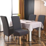 1 x RAW Customer Returns Jaotto Chair Covers Set of 6 Stretch, XL Chair Covers Washable Elastic, Stretch Chair Protector Large Chair Covers for Chair Dining Room Office Dining Room Hotel Banquet Dark Gray, Set of 6  - RRP €34.99