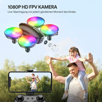 1 x RAW Customer Returns Mini Drone with Camera HD 1080P for Children Beginners Tomzon RC Quadcopter with Colorful LED Light, Long Flight Time, 360 Propeller Protection Throwing Go 3D Flip, Helicopter Remote Controlled - RRP €48.1