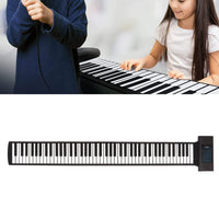 1 x RAW Customer Returns Roll-Up Piano, Portable Electronic Piano with 88 Keys, Bluetooth Soft Keyboard with Two Speakers, Foldable Educational Electronic Digital Music Piano Keyboard for Black  - RRP €108.89