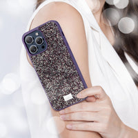 1 x RAW Customer Returns BEZ Phone Case for iPhone 14 Pro Max Case Glitter, Sparkle Diamond Crystal Bling Case with Bling Co. Series for iPhone 14 Pro Max, Viola Purple - RRP €24.99