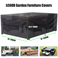 1 x RAW Customer Returns LCGOD Garden furniture cover, waterproof, tarpaulin for garden furniture, Chwerlast 600D Oxford fabric, windproof, dustproof, UV-resistant, protective covers for garden furniture and sofa, rectangular 213x132x74 cm  - RRP €34.99