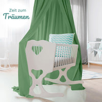 1 x RAW Customer Returns BEARTOP canopy for children s rooms in 6 colours no drilling required cotton with sturdy ring ring is inserted into fabric hem length approx. 270cm for children s rooms, playrooms and much more green - RRP €38.3