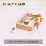 1 x RAW Customer Returns DBPBToU Wooden Letter Money Box, Large Transparent Piggy Bank for Children, 23 4 23cm Large Personalized Savings Box, Funny Piggy Bank for Birthday Gift Home Decoration Keepsake F  - RRP €23.99