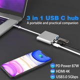 1 x RAW Customer Returns ElecMoga USB C to HDMI adapter 4K, 3 in 1 multiport adapter with USB 3.0 Type C PD charging port hub compatible with MacBook Pro, Google Chromebook, HP, Samsung S8 S9 and more - RRP €14.39