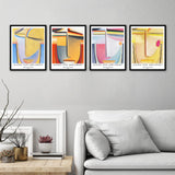 1 x Brand New Art Print Unframed Abstract Geometric Pictures Set of 4, Poster Size 20x25 cm Premium Art Paper Wall Decoration Green Vintage Gift Illustration Matching Home Decoration Kazimir Malevich Prints - RRP €20.4