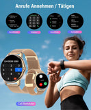 1 x RAW Customer Returns Holiday Smartwatch Women Men with Bluetooth Calls, 1.32 Touchscreen, IP68 Waterproof Fitness Watch with Heart Rate Monitor Sleep Monitor Pedometer, Sports Watch for iOS Android 51gold  - RRP €40.33