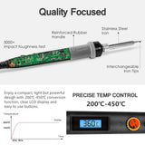 1 x RAW Customer Returns Soldering iron, SREMTCH 80W set, LCD screen soldering set 200-450 C with ON OFF switch and adjustable temperature knob, fast heating ceramic thermostat design, bonus 5 pieces tips - RRP €18.99