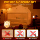 1 x RAW Customer Returns Orzbow Universal Baby Crib Mosquito Net, Breathable Baby Anti-Mosquito Net with Zipper, Stable Cat Net with Sturdy Support, Prevent Babies from Getting Out of the Crib White  - RRP €43.38