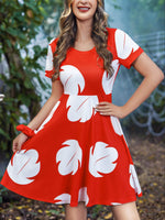 1 x RAW Customer Returns For G and PL Carnival Costume Red Dress with Short Sleeves for Adult Women Halloween Costume with Maple Leaf Print S - RRP €30.24