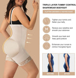 1 x RAW Customer Returns FeelinGirl Waist Trainer Pants with Zipper - Women s Shapewear with Adjustable and Removable Straps Lace Shapewear Beige M - RRP €37.91