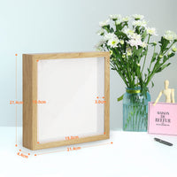 1 x RAW Customer Returns 3D picture frame for filling, Anhow 2 pieces deep 3D object frame 20 x 20 cm with transparent glass frame - wood color - RRP €22.18