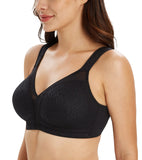 1 x RAW Customer Returns Lemorosy Women s Large Sizes Comfort Full Cup Unpadded No Underwire Strong Support Classic Bra 90D, Black  - RRP €24.19