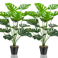 1 x RAW Customer Returns Lighterday set of 2 artificial plants, large artificial plants, fake plant, artificial plants like real ones, tall plastic plant for office, home, indoor and outdoor decoration small monstera  - RRP €25.99