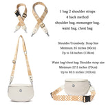 7 x Brand New YISUOHOOM Crossbody bag or hip bag women s wide strap leather chest bag stylish white with 2 interchangeable hip straps and shoulder straps - RRP €141.12