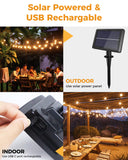 1 x RAW Customer Returns litogo Solar Fairy Lights Outdoor, USB 23M Solar Fairy Lights Outdoor with 30 3 LED G40 Bulbs, Waterproof 4 Modes Solar Fairy Lights Outdoor for Garden Balcony Party Wedding Christmas Decoration - RRP €50.99