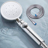 1 x Brand New Shower Set, High Pressure Hand Shower, Shower Head, Water Saving Booster, with Shower Hose, Powerful Shower with 4 Speed Adjustment Silver  - RRP €13.02