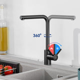 1 x RAW Customer Returns CECIPA low pressure kitchen tap black, 360 tap, single lever mixer with high spout and aerator, kitchen tap with G3 8 connection for cold water and a water boiler - RRP €38.56