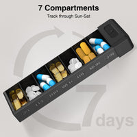 1 x RAW Customer Returns HEIYING Large pill box 7 day travel aluminum alloy pill box, portable 7 compartments weekly metal medication box to hold vitamin, medicine, supplements. - RRP €21.17