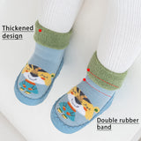 1 x Brand New Maeau Baby Non-Slip Cotton Socks Warm Slippers Baby Girl Winter Socks Long Slippers Plush Autumn Newborn Toddler Boy Tiger Bear Lion Gray Navy Blue 02 0-6 Months - RRP €25.99