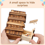 2 x Brand New Jacootoys Wooden Secret Puzzle Box with Hidden Compartment 3D Brain Teaser Magic Drawers Secret Magic Box Wooden Box Difficult Puzzle Box Puzzle Card Gift Box - RRP €40.8