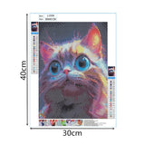 6 x Brand New Diamond Art Painting Kit, Diamond Painting Picture Set, Rhinestone Embroidery Diamond Painting for Adults, Kids, Home, Wall Decor 40x30cm - Colorful Cat - RRP €136.8