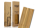 1 x RAW Customer Returns FOOGO Green 10 Bamboo Straws with Cleaning Brush, Reusable, 20 cm Length, 2 Diameters, Straws for Juices and Smoothies, 100 Natural, Biodegradable, Ecological - RRP €9.99