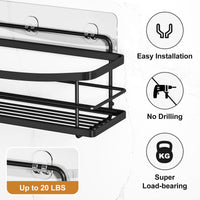 7 x Brand New Orimade Shower shelf with removable hooks Matt black - RRP €159.6