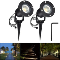 1 x RAW Customer Returns 2x 5W LED GU10 garden spotlights LED spotlights with ground spike AC85-265V with 1.5M cable waterproof lamp outside natural white 4000K round for path lighting for garden terrace, including LED light bulb - RRP €31.46