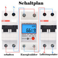 1 x RAW Customer Returns LCD Digital Electricity Meters 5 80 A 220V B Calibrated AC Meter DIN Rail KWh Counter 1-Phase 2-Pin 2P DIN Rail Electricity Meter with Reset Button - RRP €21.17