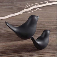 1 x RAW Customer Returns Moaobooh 2 Piece Bird Figurines Modern Animal Sculptures Ceramic Sculpture Home Decor for Living Room Bedroom Office Desk Cabinets Black  - RRP €16.99