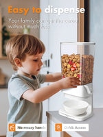 1 x RAW Customer Returns Tokokimo cereal dispenser, does not chop up cereal when dispensing, wall-mounted cereal dispenser for cornflakes, pasta and dry food for dogs, HBT 42x16x16cm, 5L, white - 1 piece - RRP €31.96