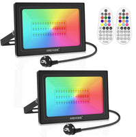 1 x RAW Customer Returns MEIKEE 60W RGB Spotlight With Remote Control 2 Modes 12 Colors Timer Memory Function RGB Floodlight IP66 Waterproof 6 Brightness Levels Christmas Halloween Party Spotlight Color Decorative, 2 Pieces - RRP €42.98