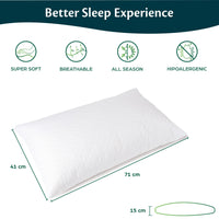 1 x RAW Customer Returns Flowen Double and Single Bed Pillow Pillow for Sleeping with Memory Foam Flake Padding Neck and Shoulder Support for Neck Pain Hypoallergenic Breathable Polyester Pillowcase - RRP €17.7