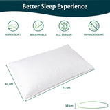 1 x RAW Customer Returns Flowen Double and Single Bed Pillow Pillow for Sleeping with Memory Foam Flake Padding Neck and Shoulder Support for Neck Pain Hypoallergenic Breathable Polyester Pillowcase - RRP €17.7