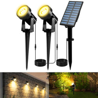 1 x RAW Customer Returns T-SUNUS solar spotlight for outdoors, solar garden light garden spotlight solar auto ON OFF IP65 waterproof 2 brightness modes 3000K warm white for garden yard walkway - RRP €23.18