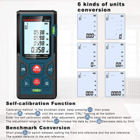 1 x RAW Customer Returns Distance meter, HANMATEK LM100 100M digital laser distance meter with LCD backlight M In Ft with multiple measuring modes such as Pythagoras distance area volume measurements, IP54 - RRP €34.99