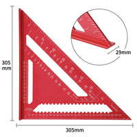 1 x RAW Customer Returns Senbaler 12 Inch Carpenter s Square, Metric Triangle Protractor, Triangle Ruler Angle Metal for Decoration Design, Angle Measurement, DIY Red  - RRP €20.93