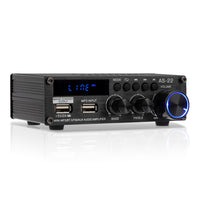 1 x RAW Customer Returns 600W Mini Amplifier, Stereo Receiver for Home Stereo System, 2 Channel Stereo with RCA USB FM, RMS 30W X 2, Bluetooth 5.0, Mini Amplifier for Speakers - RRP €45.59