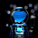 19 x Brand New Am Proud of You 3D Crystal Ball with LED Colorful Night Light Base, Crystal Ball Heart Gift for Kids Girls Boys Friends Lover Girlfriend Wife Mother Wife Birthday Christmas - RRP €383.04