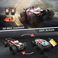 1 x RAW Customer Returns DEERC 9206E RC remote-controlled car with 48 km h high speed, 4WD 1 10 CAR off-road 2.4GHz radio remote control monster truck buggy, 2 batteries long running time, crawler toy racing car for children adults - RRP €151.25