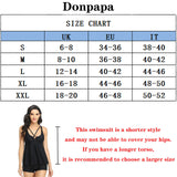 1 x RAW Customer Returns Donppa Women s Swimwear Tankini Set Swimsuit Ruffle Strapless Halterneck Swimwear Top with Boyshorts Black 2 XL  - RRP €21.71