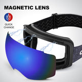 1 x RAW Customer Returns Odoland Ski Goggles Unisex for Men and Women Boys Frameless Snowboard Goggles with Magnetic Interchangeable Lens UV Protection Anti-Fog Snow Goggles Helmet Compatible Ski Goggles for Skiing Silver - RRP €39.42