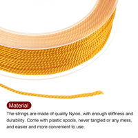 1 x Brand New sourcing map Nylon Cord Beading String Chinese Knotting Cord 1.5mm Hand Knitting Bracelet Thread for Bracelets Beading DIY Crafts Ornaments 65ft Yellow - RRP €13.21