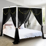 1 x RAW Customer Returns South to East Canopy Bed Curtains with 4 Corner Posts for Adults Mosquito Net for Bed Luxury Bed Curtains for Bedroom Decoration Tear Resistant Polyester - RRP €42.99