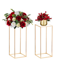 1 x RAW Customer Returns Nuptio White Wedding Centerpieces 2 Pieces 60cm Height Metal Flower Vase Column Rectangular Flowers Stand for Party Table Decorations Geometric Centerpiece Stands for Weddings - RRP €45.36